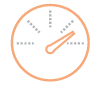An orange dial pointing towards the right